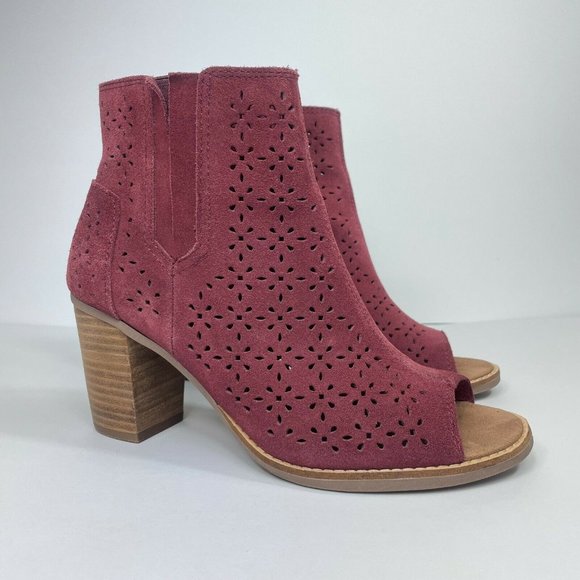 Toms Shoes - TOMS Majorca Peep Toe Perforated Ankle Bootie